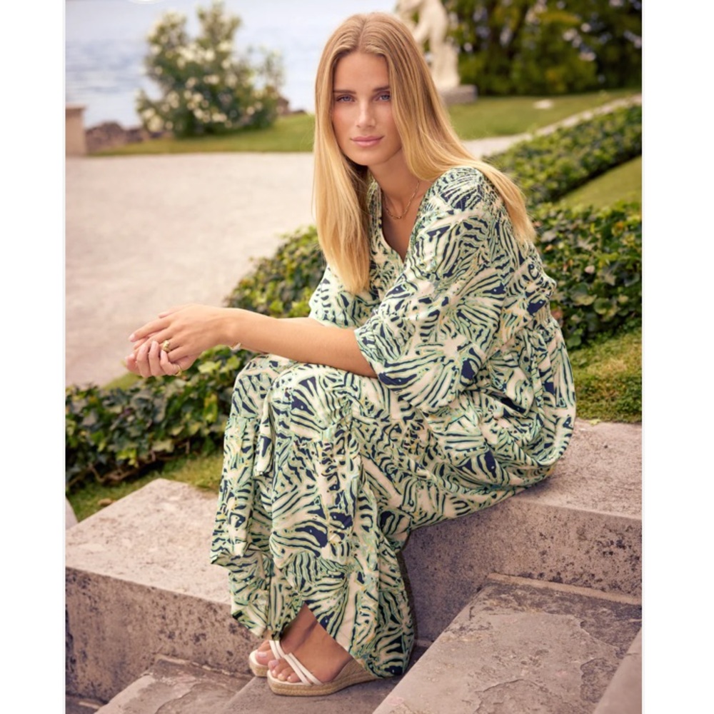 SOYA CONCEPT Ena Aqua Print Maxi Dress